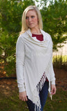 Vanilla Fringe Cape Wrap Cardigan