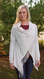 Vanilla Fringe Cape Wrap Cardigan