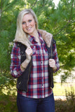 Black Puffer Vest Faux Fur with Hoodie