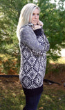 Navy and Cream Diamond Cardigan