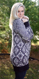 Navy and Cream Diamond Cardigan