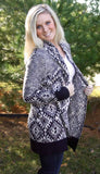 Navy and Cream Diamond Cardigan